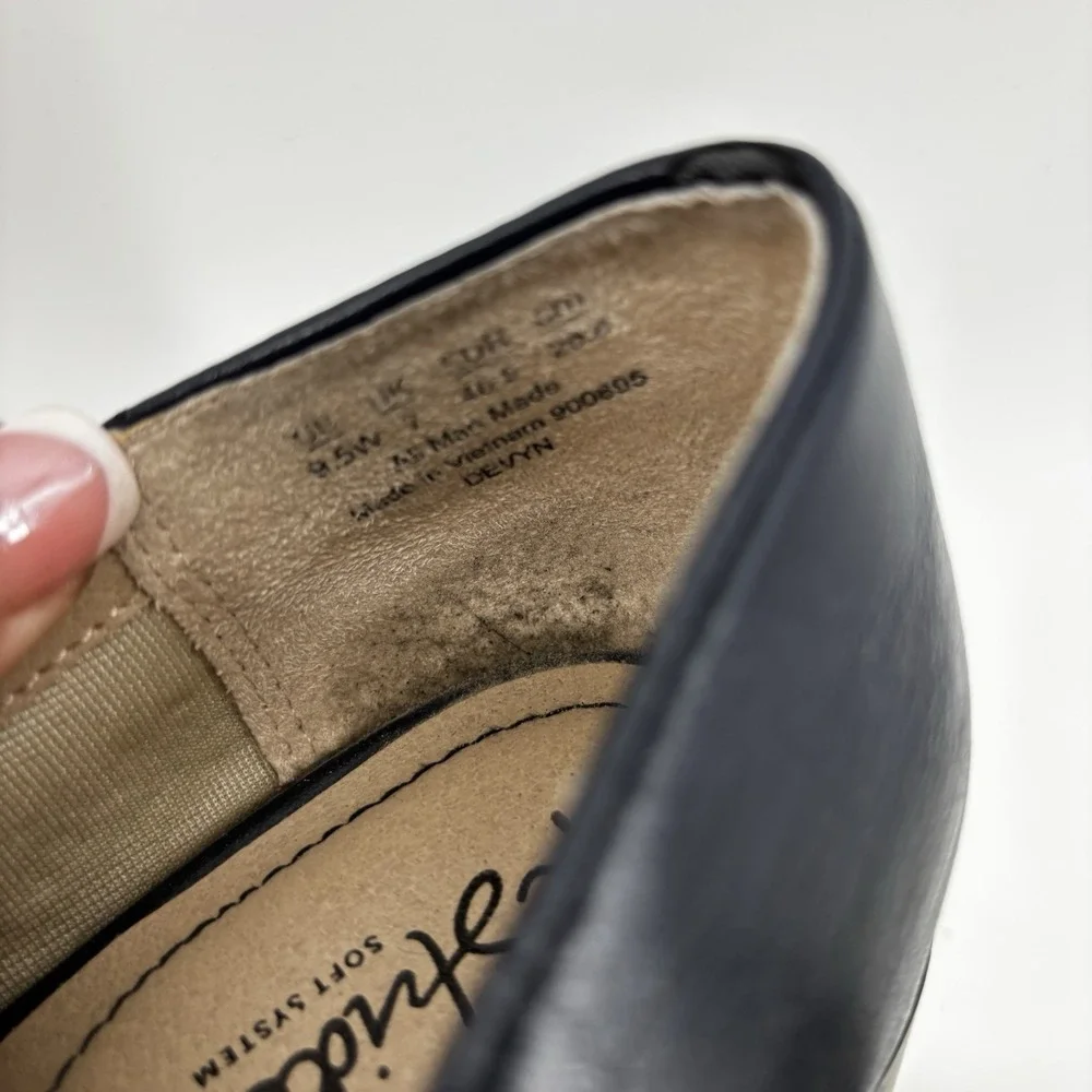 LIFESTRIDE Women's Devyn Slip On Block Heel Loafers Navy Athena US 9.5‎ Wide
